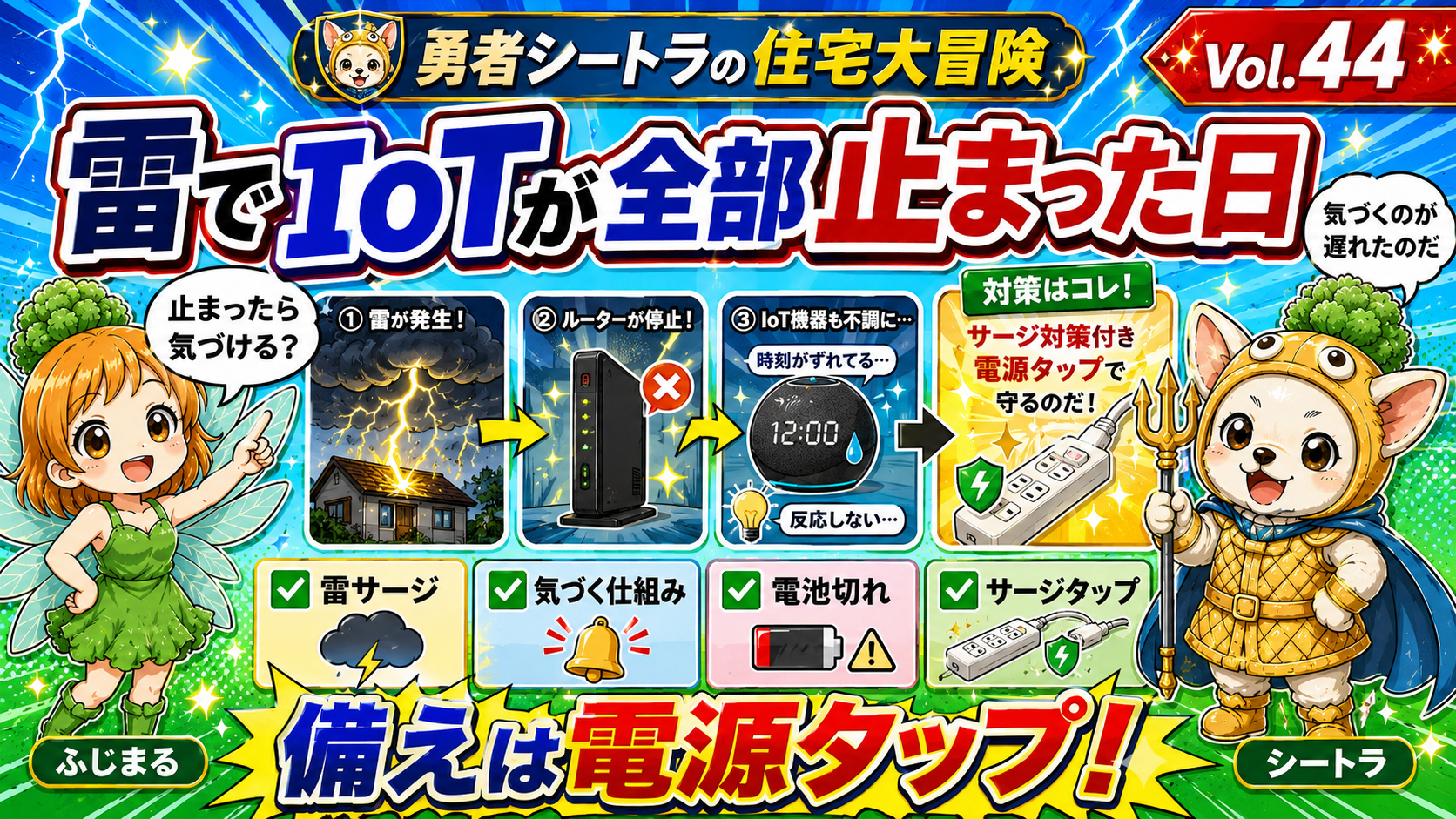 Vol.44 雷でIoTが全部止まった日|気づけなかった怖さとサージタップという備え
